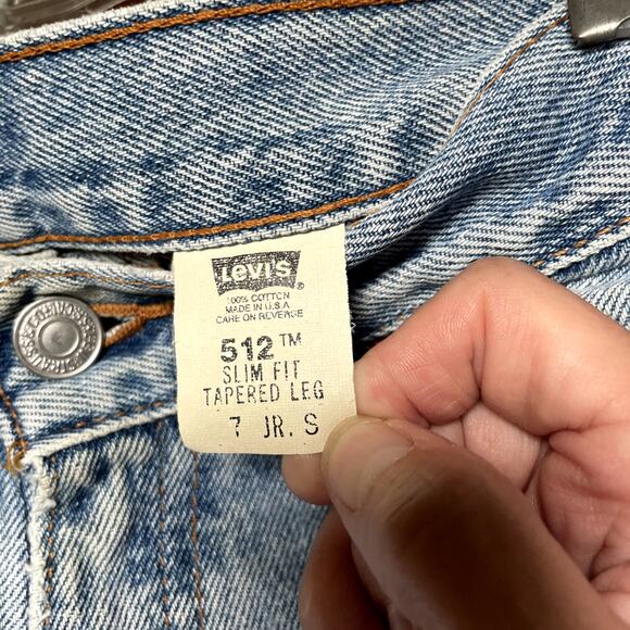 Vintage 1980s Levis 512 Jeans Women's Junior 7 Short USA - Picture 3 of 5